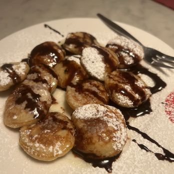 The Pancake Bakery - These are poffertjes with chocolate sauce - Pancakes Near Me - Amsterdam, New Hampshire The Pancake Bakery - These are poffertjes with chocolate sauce - Pancakes Near Me - Amsterdam, New Hampshire