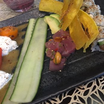 Bloom & Bee - 3 dishes, split for 2 ppl- tuna poke, salmon roll, and burrata - New American Near Me - Houston, Texas Bloom & Bee - 3 dishes, split for 2 ppl- tuna poke, salmon roll, and burrata - New American Near Me - Houston, Texas