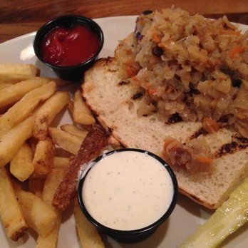 The Firepit Wood Fired Grill - Oktoberfest Bratwurst Sandwich w/ Bacon Slaw - New American Near Me - Irwin, Pennsylvania The Firepit Wood Fired Grill - Oktoberfest Bratwurst Sandwich w/ Bacon Slaw - New American Near Me - Irwin, Pennsylvania