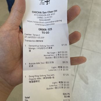 CHICHA San Chen - Bubble Tea Near Me - Chino, California
