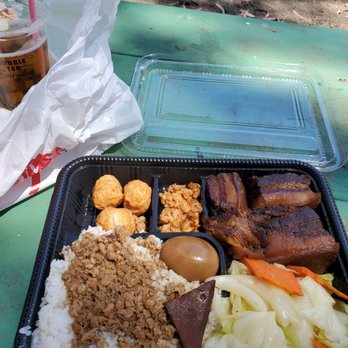 The Bento Box - stew pork bento with squid balls - Taiwanese Near Me - Milpitas, California The Bento Box - stew pork bento with squid balls - Taiwanese Near Me - Milpitas, California