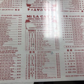 Mi La Cay - Menu - Chinese Near Me - Garden Grove, California Mi La Cay - Menu - Chinese Near Me - Garden Grove, California