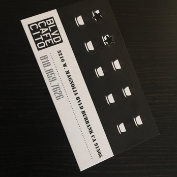 Blvd Cafecito - Finally a stamp card! - Coffee & Tea Near Me - Burbank, California