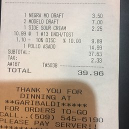 Our "discount" for finding a bone in my tostada. That's how much my life is worth I guess. Our "discount" for finding a bone in my tostada. That's how much my life is worth I guess.