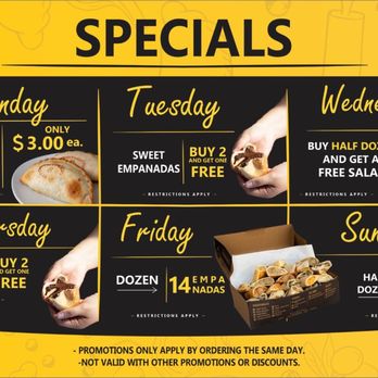 La Empanaderia - Specials - Empanadas Near Me - El Paso, Texas