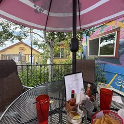 Serrano’s Mexican Bar & Grill - Outdoor seating area is quaint and comfortable. Good options for shade.