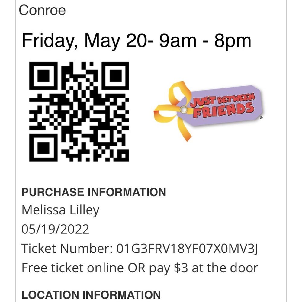 Just Between Friends - Katy - Every adult needs a ticket. - Children's Clothing Near Me - Katy, Texas