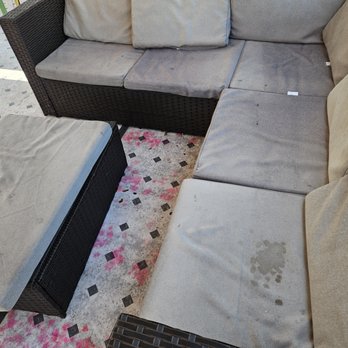 Inflatable World - Pretty gross stains on the party area furniture. We took the cushions off and put them off to the side. - Amusement Parks Near Me - San Diego, California Inflatable World - Pretty gross stains on the party area furniture. We took the cushions off and put them off to the side. - Amusement Parks Near Me - San Diego, California