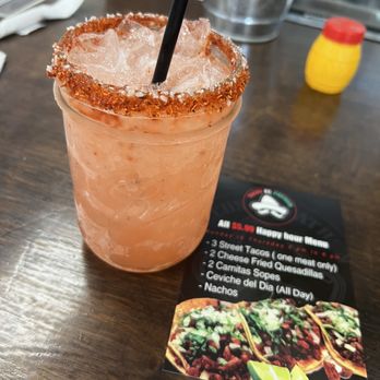 Tacos el Patron - Margarita and flyer - Tacos Near Me - Cypress, Texas
