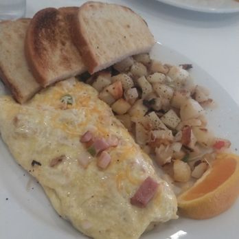 Ruby's Diner - Denver Omelet with very good potatoes and perfectly toasted sourdough toast. - American Near Me - Carlsbad, California Ruby's Diner - Denver Omelet with very good potatoes and perfectly toasted sourdough toast. - American Near Me - Carlsbad, California