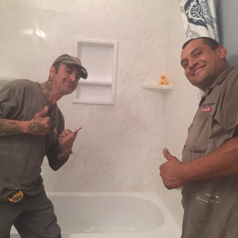 Pacific Coast Re-Bath - Paul & Alex posing next to their finished work. - General Contractors Near Me - Oxnard, California Pacific Coast Re-Bath - Paul & Alex posing next to their finished work. - General Contractors Near Me - Oxnard, California