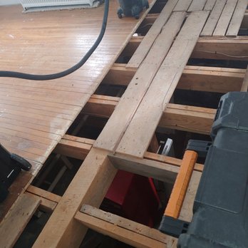 Wilcox Carpentry & Painting - After the plywood and damaged subfloor was removed. - Painters Near Me