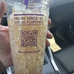 Large drink was mostly ice.
