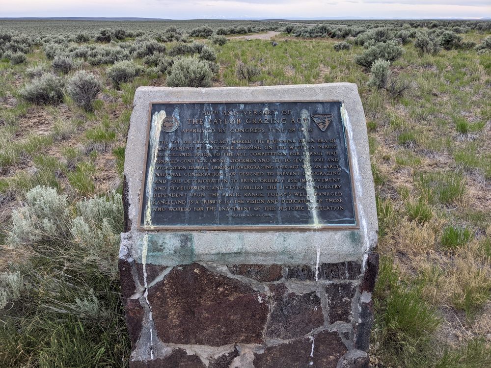 TAYLOR GRAZING ACT HISTORICAL MARKER I O North Hwy, Jordan Valley