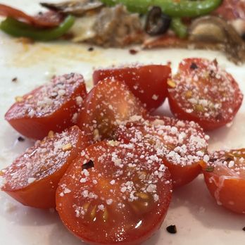 East Side Pies - Salad tomatoes with parm. - Pizza Near Me - Austin, Texas East Side Pies - Salad tomatoes with parm. - Pizza Near Me - Austin, Texas