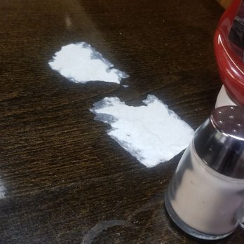Town House Restaurant - Dried paper stuck to table. - Tex-Mex Near Me - Uvalde, Texas