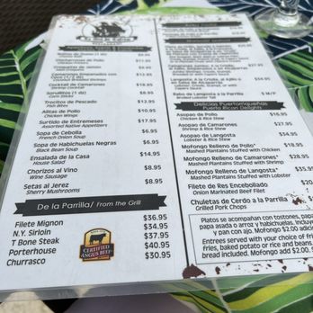 Villa Cofresi - The menu - Hotels Near Me - Rincon, Puerto Rico