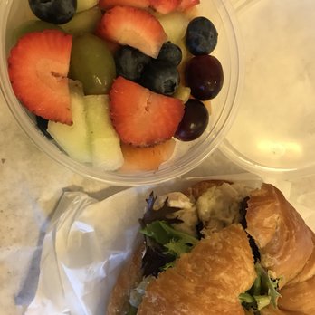 Carl's Deli - Chicken Salad on a Croissant and a side of the fruit salad - Delis Near Me - Cincinnati, Ohio