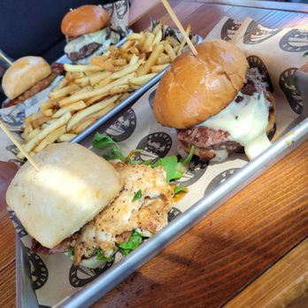 PDX Sliders - I had the Morrison chicken sando and Portland burger. Both delicious. - Burgers Near Me - Portland, Oregon