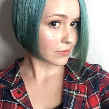 Studio 16 Salon Spa - Blue-green bob, colored, cut, and styled by Ashley - Hair Stylists Near Me - Yakima, Washington Studio 16 Salon Spa - Blue-green bob, colored, cut, and styled by Ashley - Hair Stylists Near Me - Yakima, Washington