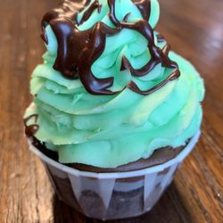 Sugar High Confections - Chocolate Mint large cupcake (all large cupcakes are cream filled.