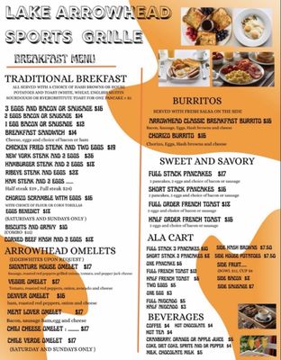 Menu photo 2 Lake Arrowhead Sports Grille Blue Jay, CA Menu photo 2 Lake Arrowhead Sports Grille Blue Jay, CA