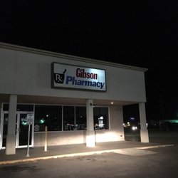 Gibson Discount Pharmacy - Front of store, after closing time