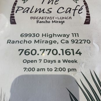 The Palms Cafe - Menu - Breakfast & Brunch Near Me - Rancho Mirage, California The Palms Cafe - Menu - Breakfast & Brunch Near Me - Rancho Mirage, California