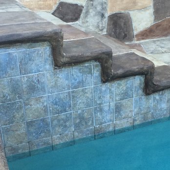 Allied Outdoor Solutions - Streaks of stain running dow the pool tile, which they never removed. - Masonry/Concrete Near Me Allied Outdoor Solutions - Streaks of stain running dow the pool tile, which they never removed. - Masonry/Concrete Near Me