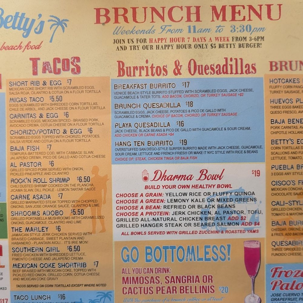 Playa Betty’s - Menu Jul '26 - Mexican Near Me - New York, New York Playa Betty’s - Menu Jul '26 - Mexican Near Me - New York, New York