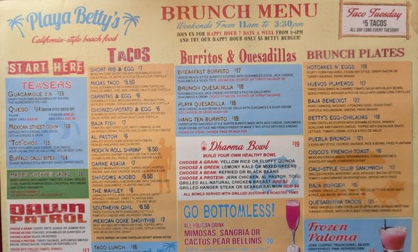 Menu photo 2 Playa Betty’s New York, NY Menu photo 2 Playa Betty’s New York, NY