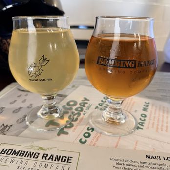 Bombing Range Brewing Company - The two guest ciders they had - Lemon Basil & Peach Ginger - Breweries Near Me - Richland, Washington Bombing Range Brewing Company - The two guest ciders they had - Lemon Basil & Peach Ginger - Breweries Near Me - Richland, Washington