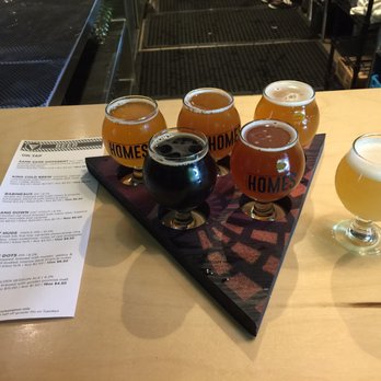 Homes Brewery - Full sampler- Same Same Different, King Cold Brew, Babineaux, Bang Down, Soft Hugs, Lots of Dots - Breweries Near Me - Ann Arbor, Michigan