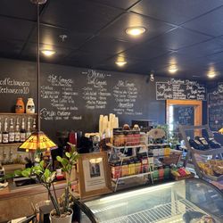 The CoffeeHouse - The inside of the building, display and menu