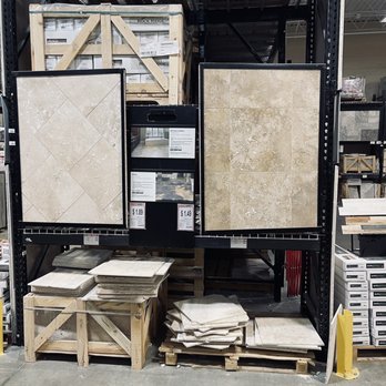 Floor & Decor - Store display showing the 2 tones of travertine. - Home Decor Near Me - Clearwater, Florida