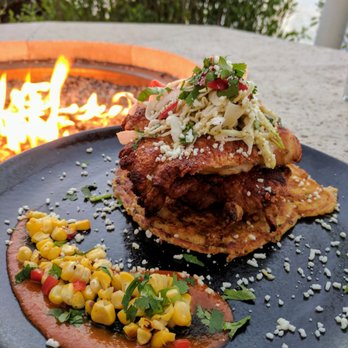 Rusty Pelican - Miami - Organic Chicken (was listed as an arepa but it's definitely not an arepa). Really good! - Seafood Near Me - Key Biscayne, Florida Rusty Pelican - Miami - Organic Chicken (was listed as an arepa but it's definitely not an arepa). Really good! - Seafood Near Me - Key Biscayne, Florida