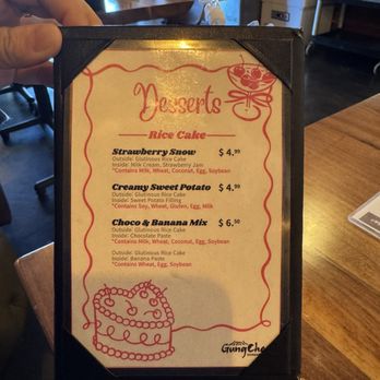Gung Chae - Dessert menu - Korean Near Me - Las Vegas, Nevada Gung Chae - Dessert menu - Korean Near Me - Las Vegas, Nevada