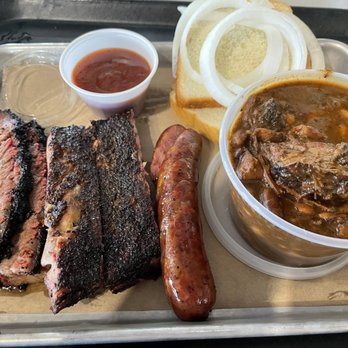 Schulze’s Pit Room - I ordered to try different things and have leftovers. Moist brisket, two ribs, sausage and beans. - Barbeque Near Me - Seguin, Texas Schulze’s Pit Room - I ordered to try different things and have leftovers. Moist brisket, two ribs, sausage and beans. - Barbeque Near Me - Seguin, Texas