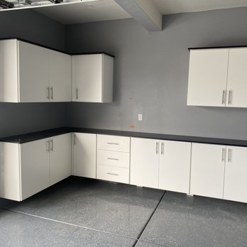 Richs Custom Closets And Cabinets - Garage cabinets with spacing to hang TV - Carpenters Near Me - Colton , California Richs Custom Closets And Cabinets - Garage cabinets with spacing to hang TV - Carpenters Near Me - Colton , California