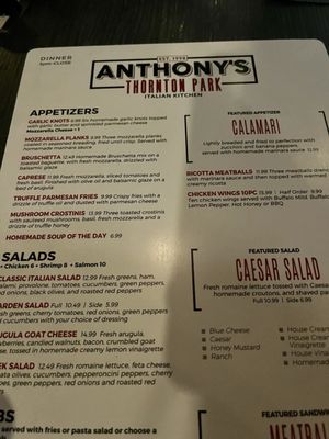 Menu photo 1 Anthony's Pizza Thornton Park Orlando, FL