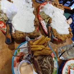Chicken fried steak & reuben sandwich Chicken fried steak & reuben sandwich