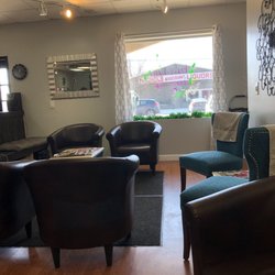 Melissa & Co. Hair Design - Waiting area and there's a coffee bar.