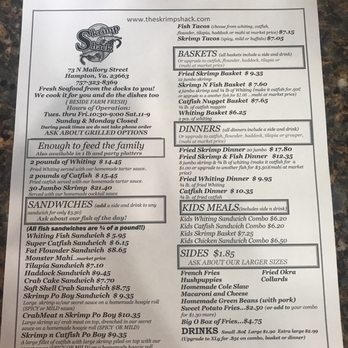 Skrimp Shack - Menu - Seafood Near Me - Hampton, Virginia