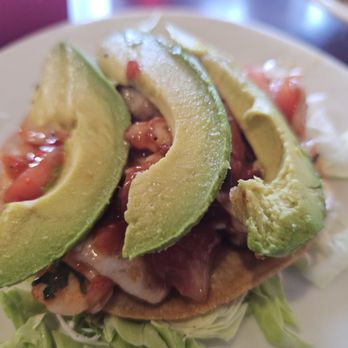 La Cueva Mex Grill - Close-up of the Tostada De Ceviche - Mexican Near Me - Saratoga, California