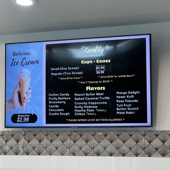 Kwality Bazaar - a menu on the wall - Grocery Near Me - Richmond, Texas