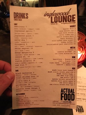 Menu photo 5 Inglewood Lounge Nashville, TN