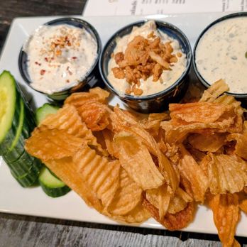 Cock 'n Bull Restaurant - Trio of dips - American Near Me - Lahaska, Pennsylvania Cock 'n Bull Restaurant - Trio of dips - American Near Me - Lahaska, Pennsylvania