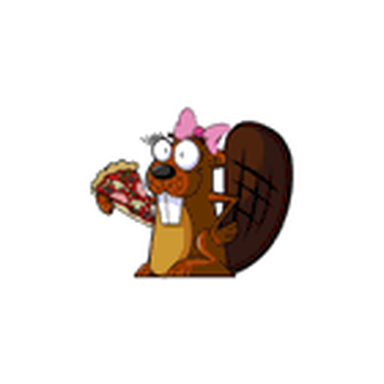 Beaver Convenience - a cartoon beaver eating a sandwich - Pizza Near Me - Courtenay, British Columbia