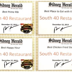 South 40 - Every few years the Sidney Herald conducts a "best of" survey. We are very proud of our results.