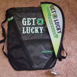 Get Lucky 7K & 21K - 1st place award for 14k : )  Took me a few minutes to figure out how to put the flag together.